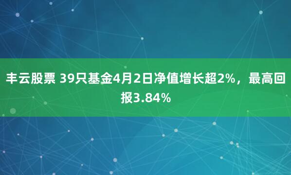 丰云股票 39只基金4月2日净值增长超2%,最高回报3.84%